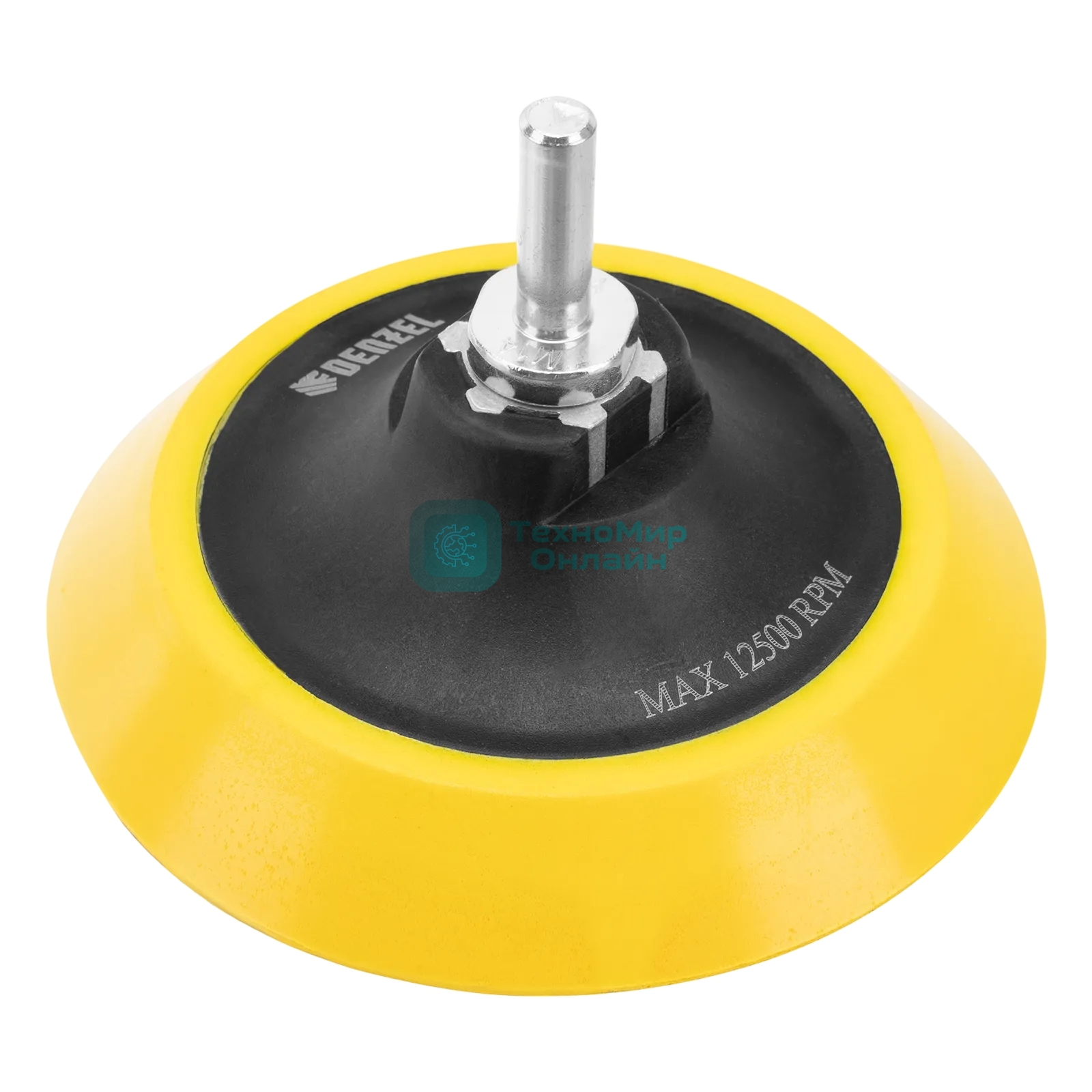 Тарелка опорная для дрели и УШМ Denzel с липучкой, 115 мм, мягкая, с адаптером c М14 на d8