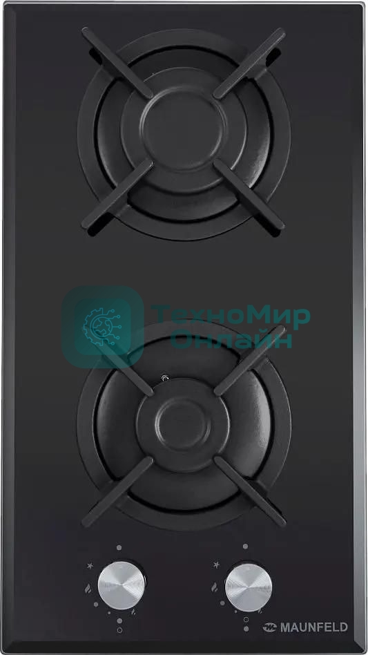 Газовая варочная панель Maunfeld EGHG.32.1CB/G, 2 конфорки, закаленное стекло, черный