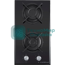 Газовая варочная панель Maunfeld EGHG.32.1CB/G, 2 конфорки, закаленное стекло, черный