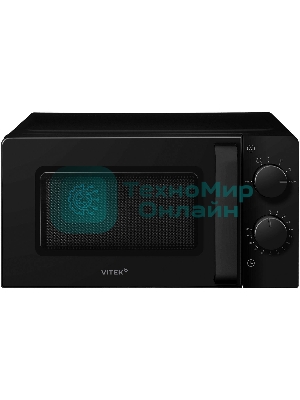 Микроволновая печь Vitek VT-MW0920 черный, 20 л, 700 Вт, переключатели — поворотный механизм