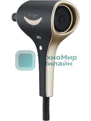 Фен BQ HD1211M черный/золотой, 1800 Вт, ионизация