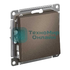 Кнопка нажимная сх.1, 10АХ, механизм SE AtlasDesign Мокко