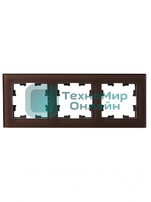 Рамка 3-местная IEK BRITE РУ-3-2-БрТБ стекло темная бронза