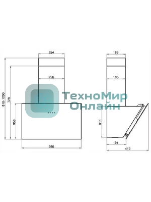 Вытяжка наклонная Elikor Антрацит 60П-650-Е3Д белый, 60 см, 650 куб. м/ч, 60 дБ