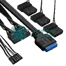 Компьютерный корпус Miditower ExeGate EVO-9205 (ATX, без БП, с окном, 1*USB+1*USB 3.0, аудио, 3 вент. 12см с RGb подсветкой)