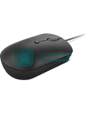 Мышь проводная Lenovo 400 черный, 2400 dpi, USB-C, кнопки - 4