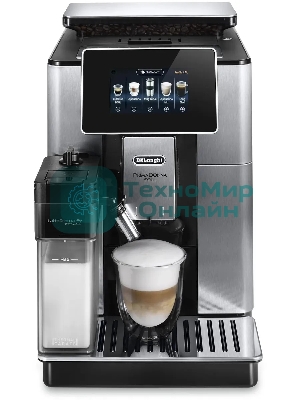 Кофемашина автоматическая DeLonghi ECAM610.75.MB черный/серебристый, исп. кофе - молотый/зерновой, 2.2 л, 1450 Вт, 19 Бар