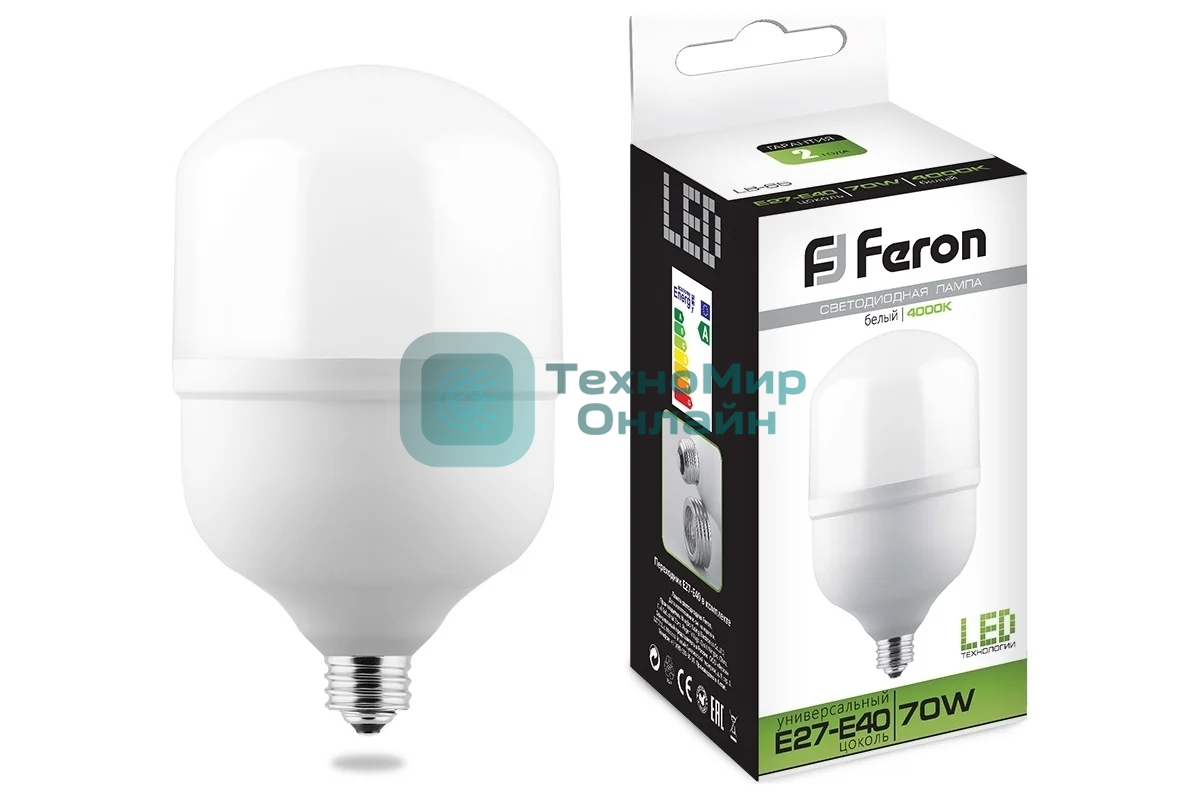 Лампа светодиодная Feron LB-65 70W 230V E40 4000K