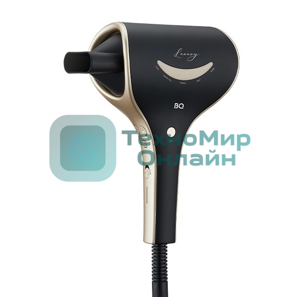 Фен BQ HD1211M черный/золотой, 1800 Вт, ионизация