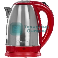 Чайник электрический ВАСИЛИСА ВА-1021 нерж. красный: 1500 Вт, 1.8 л (12)