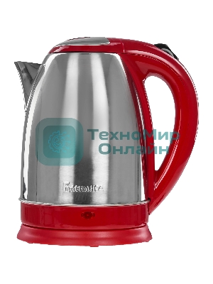 Чайник электрический ВАСИЛИСА ВА-1021 нерж. красный: 1500 Вт, 1.8 л (12)