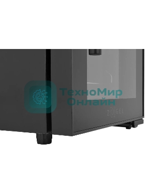 Винный шкаф ZÜGEL ZCWF184DB черный, 50 л, 2 отсека, 18 бут.