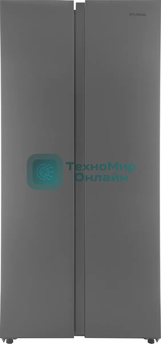 Холодильник Hyundai CS40082F нержавеющая сталь двухкамерный 230/142л морозилка слева, No Frost, Side by Side