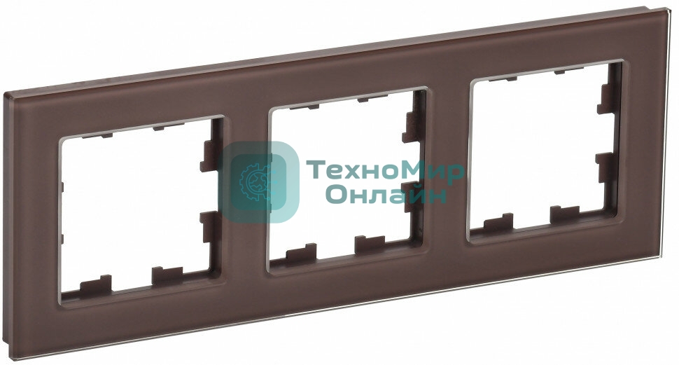 Рамка 3-местная IEK BRITE РУ-3-2-БрТБ стекло темная бронза
