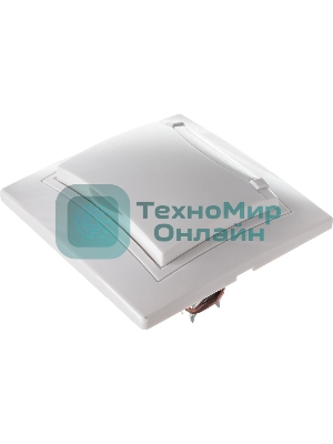 Розетка 1-м СП Кварта 16А РСбш10-3-КБ с защ. крышкой защ. шторки с заземл. IP20 белый IEK ERK12-K01-16-DM