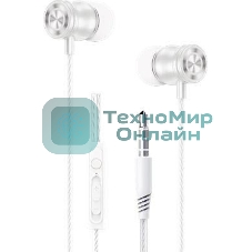 Наушники проводные Aksberry AM9 белый, вкладыши, Jack 3.5 мм, микрофон на проводе