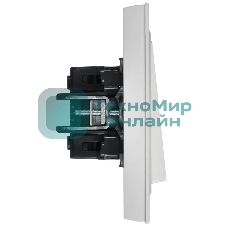 Выключатель 1-кл. СП BRITE ВСР10-1-0-БрАБ 10А в сборе арктич. бел. IEK BR-V10-0-10-K91-F