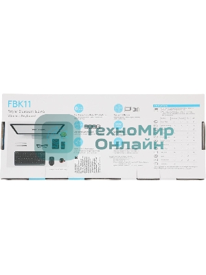 Клавиатура беспроводная A4Tech Fstyler FBK11, USB, Bluetooth/Радиоканал, черный/серый