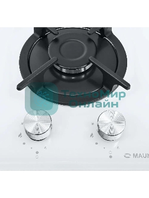 Газовая варочная панель Maunfeld EGHG.32.1CW/G, 2 конфорки, закаленное стекло, белый