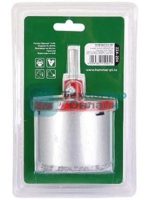 Набор коронок Haммer Flex 224-204 DR CR 65кафель\кирпич, 4шт.:33,53,67,83мм+адаптер