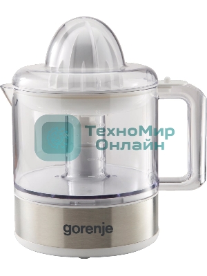 Соковыжималка Gorenje CJ30E белый/серебристый, цитрусовая, 30 Вт, 800 мл, механическое