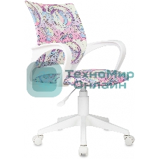 Кресло детское Бюрократ BuroKIDS 1 W мультиколор луна розовая крестов. пластик пластик белый