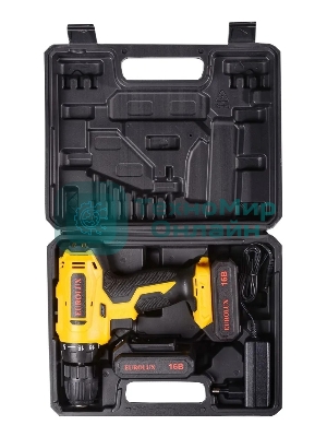 Дрель-шуруповерт Eurolux ДА-16DU-2, 12 В, 1.5 Ач, 25 Нм, щеточный