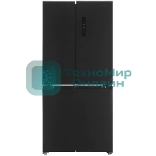 Холодильник Zugel ZRCD430B черный трехкамерный 288/129л морозилка снизу, No Frost, Side by Side