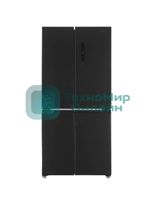 Холодильник Zugel ZRCD430B черный трехкамерный 288/129л морозилка снизу, No Frost, Side by Side