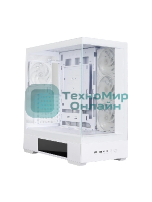 Компьютерный корпус ZALMAN P40 DS, ATX, белый, WINDOW, 9.1-inch LCD screen, 2xCombo(2.5” or 3.5”), 1x2.5”, 1xUSB TYPE-C, 2xUSB 3.0, SIDE 3x120мм ARGb, REAR 1x120мм ARGb