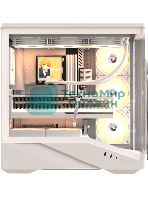Компьютерный корпус Formula V Line Crystal U9 PA White, ATX, TYPE-C*1, USB3.0*2, Curved Glass, SIDE 3x PERFORMANCE ARGB, REAR 1x PERFORMANCE ARGB