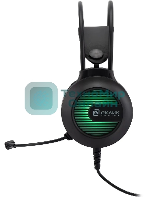 Гарнитура Oklick HS-L300G чёрный, проводная, 3.5 мм, подсветка
