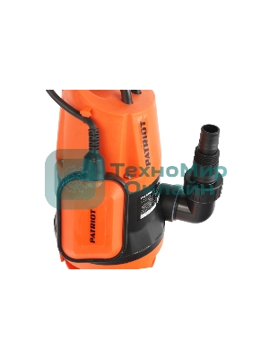 Насос дренажный PATRIOT F 400 (NEW) 315302405 Мощн. - 400 Вт, напр. - 220 В, макс.производит. - 8000 л/час, макс. глуб. погруж. - 5 м., макс. выс.подъема- 5 м., корпус - пластик.