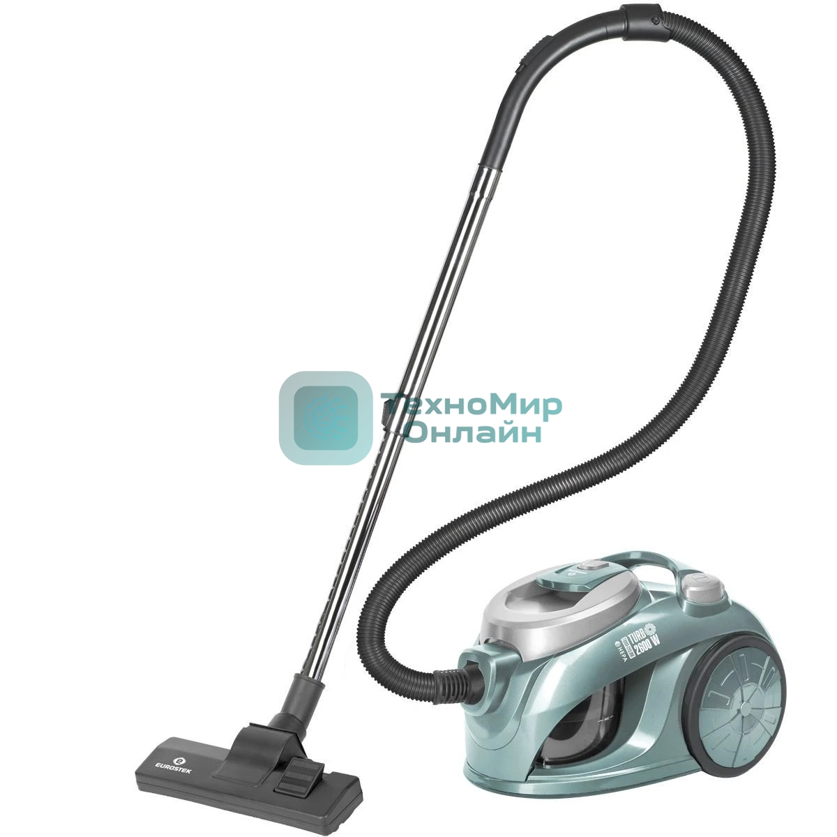 Пылесос Eurostek EVC-3007 изумрудный, 450/2600 Вт, уборка сухая, пылесборник контейнер 2.5 л