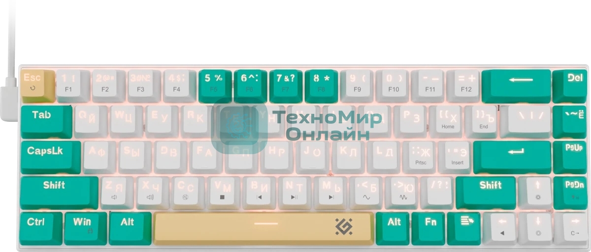 Клавиатура Defender Vexx Pro GK-084 проводная, USB Type-A, белый