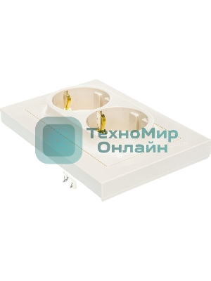 Розетка 2-м AtlasDesign с заземл. 16А в сборе беж. SchE ATN000224