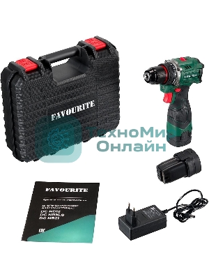 Дрель-шуруповерт FAVOURITE DC NB16.8, 16,8 В, 2 Ач, 45 Нм, бесщеточный