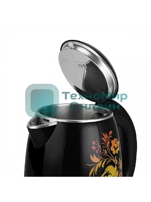 Чайник электрический BQ KT1702P черный-Цветы