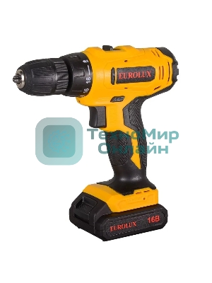 Дрель-шуруповерт Eurolux ДА-16DU-2, 12 В, 1.5 Ач, 25 Нм, щеточный