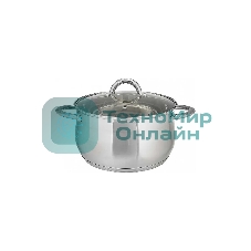 Кастрюля WEBBER BE-355/2 6,5 л, 24 см, из нержавеющей стали со стеклянной крышкой