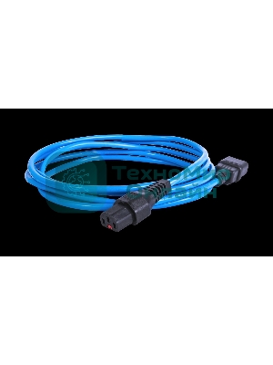 Шнур питания с фиксатором REM IEC 60320 C13/IEC 60320 C14, 10 А/250 В (3 * 1,0), 3 м, синий R-10-Cord-C13-C14-3-Blue