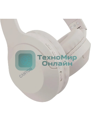 Гарнитура Canyon BTHS-3 бежевый, беспроводная + проводная, Bluetooth