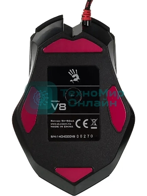 Мышь проводная A4Tech Bloody V8M Max черный, 12000 dpi, USB, кнопки - 10