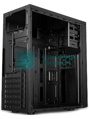 Компьютерный корпус CBR PCC-ATX-E185-WPSU ATX Miditower E185, без БП, 2*USB 2.0, HD Audio+Mic, черный