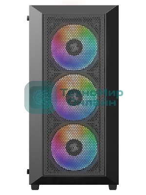 Компьютерный корпус XASTRA A406 4ARGB Black ATX/Mesh/tempered glass/4x120мм ARGB PWM fans/A406-4FC12A