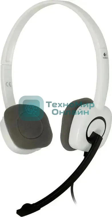 Гарнитура проводная с микрофоном Logitech H150 белый/черный 1.8м накладные оголовье (981-000453)
