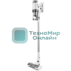 Пылесос вертикальный Coolfort CF-3002 белый, питание от аккумулятора, 120 Вт, уборка сухая, пылесборник 0.9 л, работа от АКБ max 32 мин.