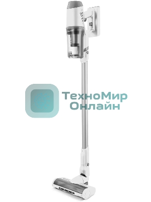 Пылесос вертикальный Coolfort CF-3002 белый, питание от аккумулятора, 120 Вт, уборка сухая, пылесборник 0.9 л, работа от АКБ max 32 мин.