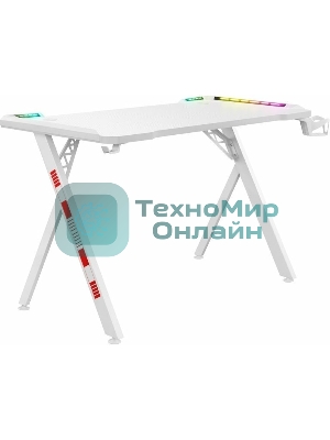 Стол игровой Defender Infinity RGb, подвес круж+гарн., бел, 120 5