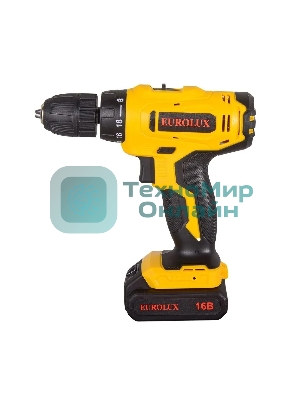 Дрель-шуруповерт Eurolux ДА-16DU-2, 12 В, 1.5 Ач, 25 Нм, щеточный